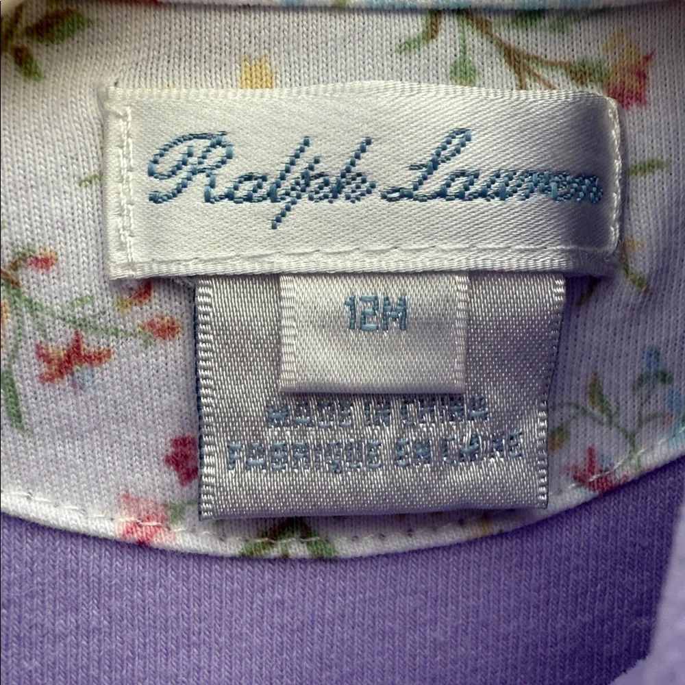 Ralph Lauren 12 mo lilac velour long sleeve dress holiday
